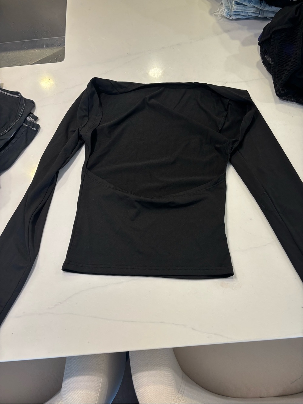 Everyday Black Long-Sleeve Fitted Top